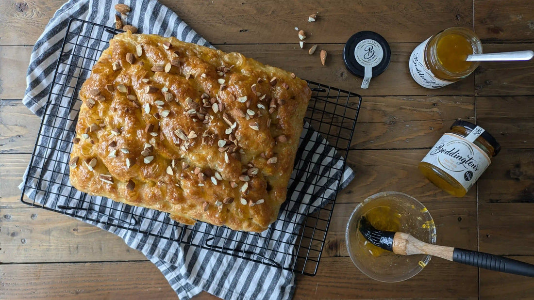 Easy Apricot & Almond Focaccia with Boddington’s Apricot Conserve