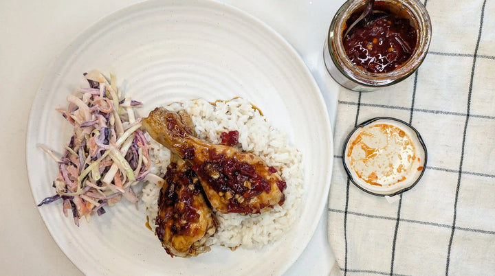 Chilli Chicken with Coconut Rice & Coleslaw