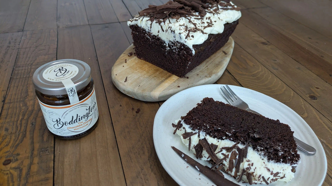 Chocolate Orange Guinness Cake with Marmalade & Cream Cheese Icing