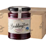 Boddington's Raspberry Conserve 340g glass jar product image with box in the background.